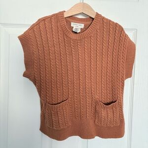 Brown knitted sweater vest